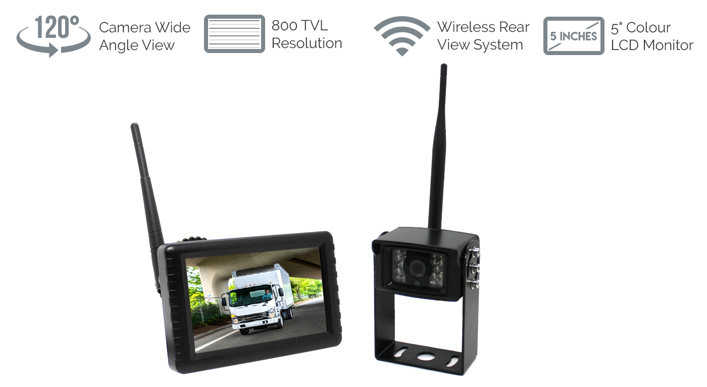 Digital Wireless 5"e; LCD Reversing Camera Monitor Kit